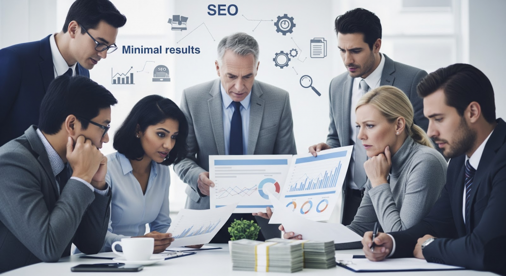 High costs and low ROI from traditional top enterprise SEO agency campaigns.
