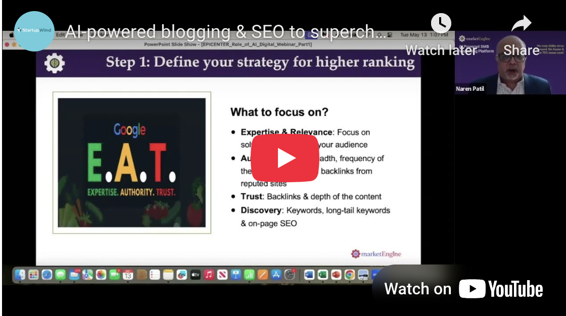 Part 1 video on digital marketing for small businesses, explaining why startups and SMBs should care about digital marketing to drive growth and visibility.