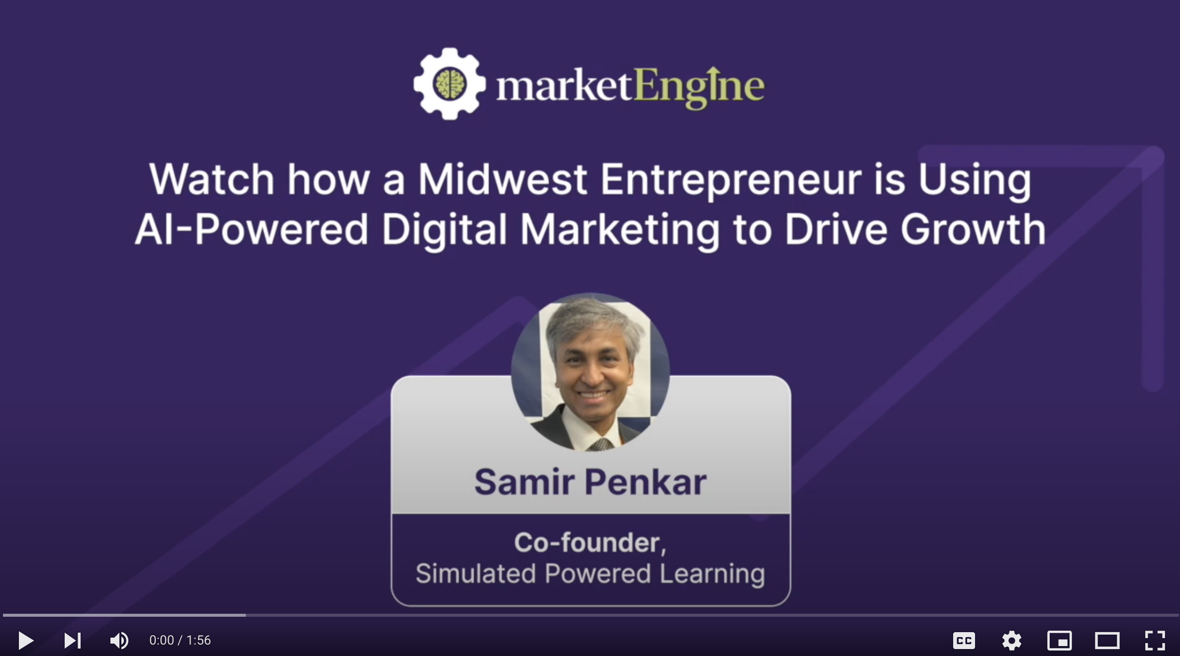 Affordable SEO services for small business highlighted in a video opening screen showing a Midwest entrepreneur using AI marketing to drive growth.